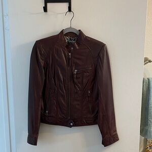 Wilsons Leather Jacket, Burgundy, Small